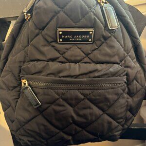 Marc Jacobs black quilted nylon mini backpack with gold tone hardware